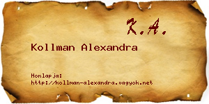 Kollman Alexandra névjegykártya